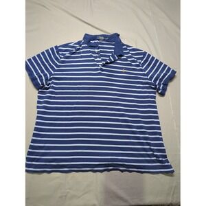 Polo Ralph Lauren Mens Polo Shirt Striped Blue Classic Fit Logo Golf Size XXL